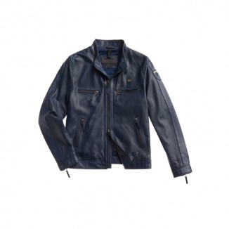 CAZADORA BIKER DE PIEL CALADA LLOYD -