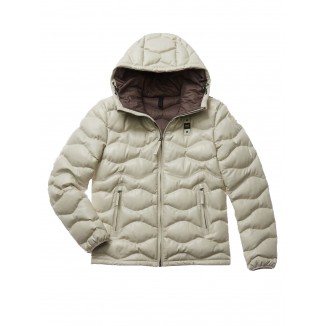 CAZADORA DE PIEL CON ONDAS BLAUER BRAD -