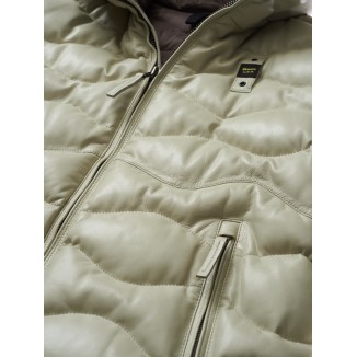 CAZADORA DE PIEL CON ONDAS BLAUER BRAD