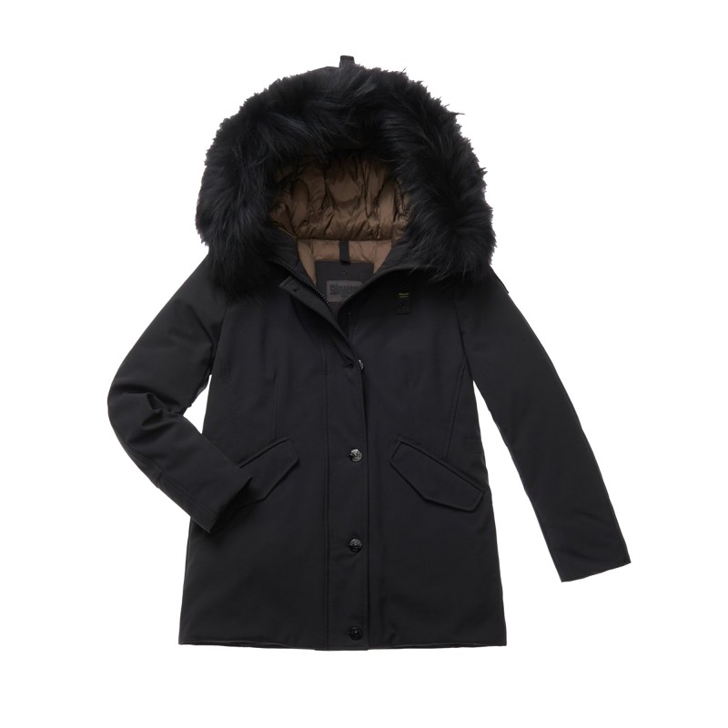 PARKA DE NEOPRENO CON CAPUCHA DE PELO VERONICA - 