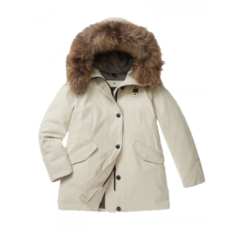 PARKA DE NEOPRENO CON CAPUCHA DE PELO VERONICA - 