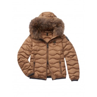 PLUMÍFERO ONDAS CON CAPUCHA DE PIEL LYDIA -