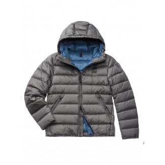 PLUMÍFERO CON CAPUCHA BLAUER ACTON GRIS -