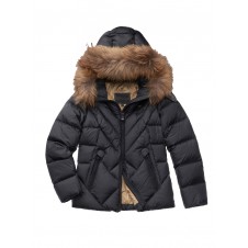 PLUMÍFERO DE LÍNEAS GEOMÉTRICAS TRENZADAS COURTNEY NEGRO - 