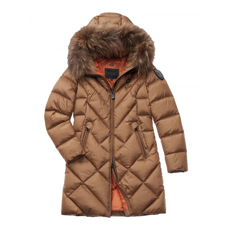 PLUMÍFERO LARGO LUMINOSO BRANDY - 