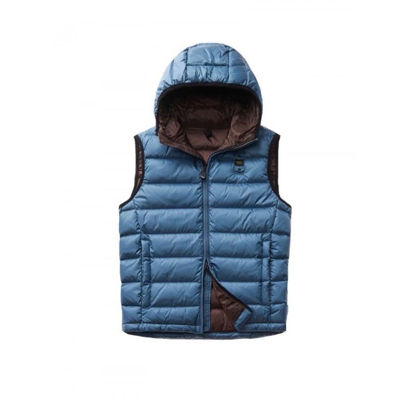 BLAUER GILET UOMO CON CAPPUCCIO LEVI COLORE BLU - 