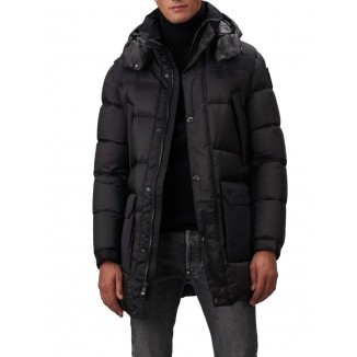 PIUMINO LUNGO NERO BLAUER CON CAPPUCCIO JUDE