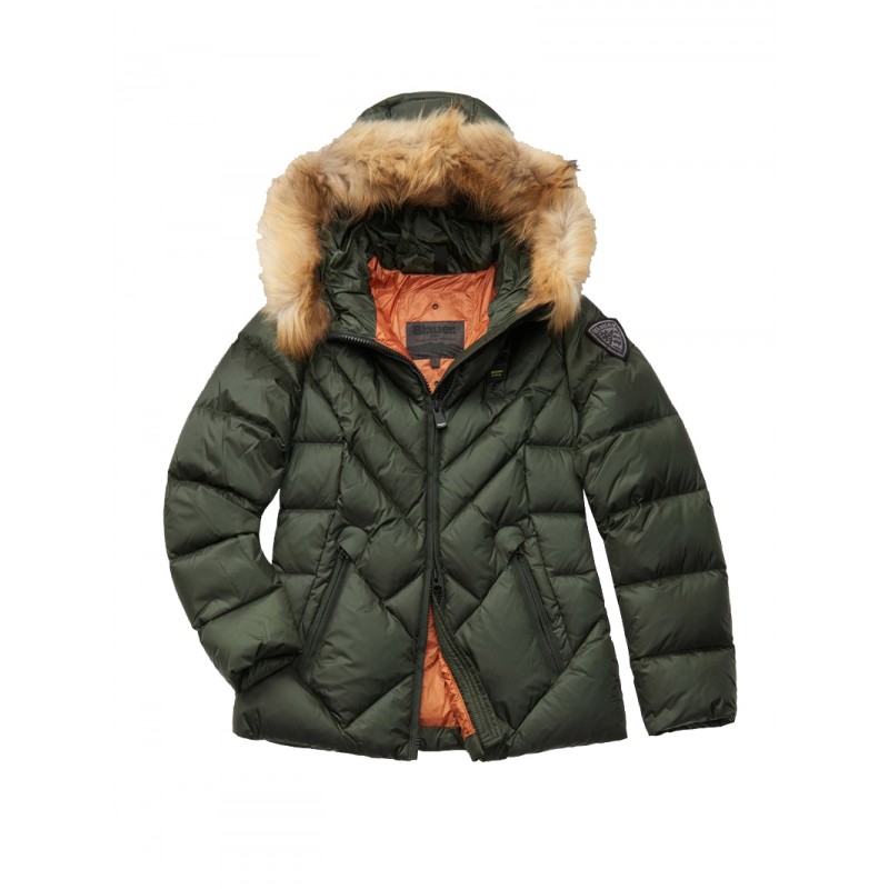 PIUMINO BLAUER DONNA CON RIGHE GEOMETRICHE COURTNEY VERDE - PIUMINO BLAUER DONNA CON RIGHE GEOMETRICHE COURTNEY VERDE -