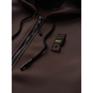 BLAUER FELPA IN NEOPRENE CON CAPPUCCIO