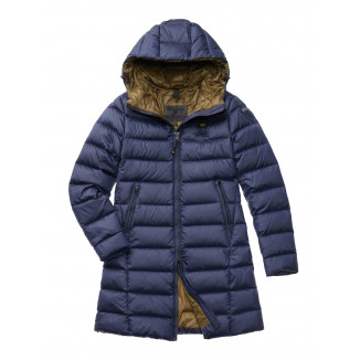 BLAUER PIUMINO LUNGO BLU CON CAPPUCCIO PATSY -