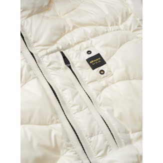 PLUMÍFERO BLAUER ONDULADO CON CAPUCHA HUDSON BLANCO