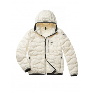 PLUMÍFERO BLAUER ONDULADO CON CAPUCHA HUDSON BLANCO -