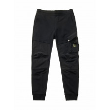 PANTALONE NERO BLAUER LUNGO IN FELPA E NYLON CREASE - 