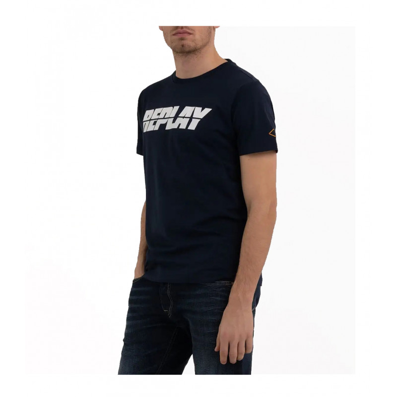 T-SHIRT REPLAY CON STAMPA LOGO FRONTALE - 