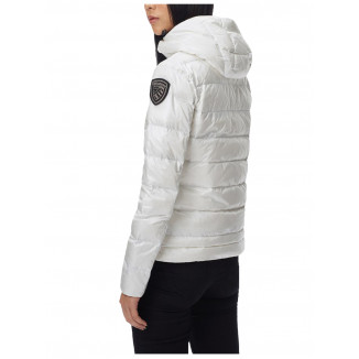 PIUMINO DA DONNA CON CAPPUCCIO AURORA BIANCO LUMINOSO