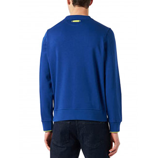 BLAUER USA FELPA IN VELLUTO BLU CON LOGO