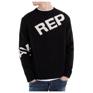 MAGLIA IN MISTO LANA CON LOGO REPLAY - 