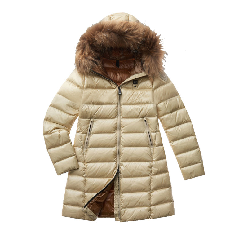 PIUMINO BLAUER LUNGO CON CAPPUCCIO IN PELLICCIA AGNES - PIUMINO BLAUER LUNGO CON CAPPUCCIO IN PELLICCIA AGNES -