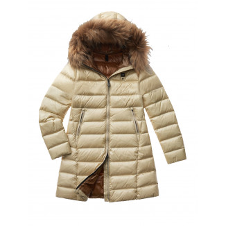 PIUMINO BLAUER LUNGO CON CAPPUCCIO IN PELLICCIA AGNES - 