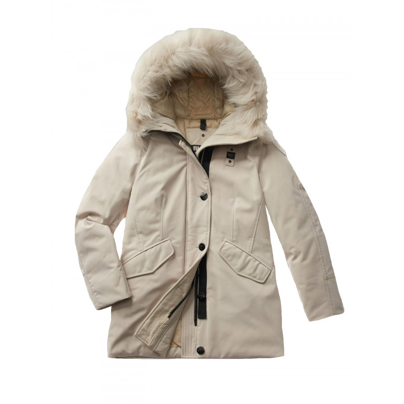 BLAUER PARKA DONNA IN NEOPRENE E CAPPUCCIO IN PELLICCIA IRMA - BLAUER PARKA DONNA IN NEOPRENE E CAPPUCCIO IN PELLICCIA IRMA -