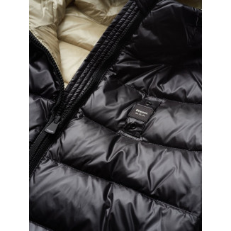 BLAUER PIUMINO LUNGO CON CAPPUCCIO AGNES COLORE NERO