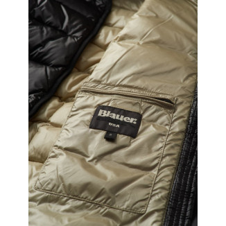 PIUMINO BLAUER LUNGO CON CAPPUCCIO IN PELLICCIA AGNES NERO