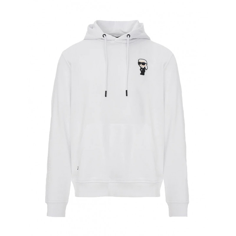 HOODIE KARL LAGERFELD BIANCO CON CAPUCCIO - 