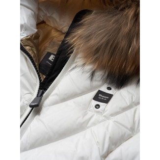 PIUMINO CON RIGHE GEOMETRICHE BLAUER ALICIA BIANCO