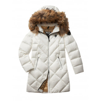 PIUMINO LUNGO CON CAPPUCCIO BLAUER ALTHEA BIANCO - 