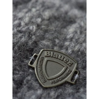 CAPPELLO IN LANA E ALPACA CON POMPON BLAUER