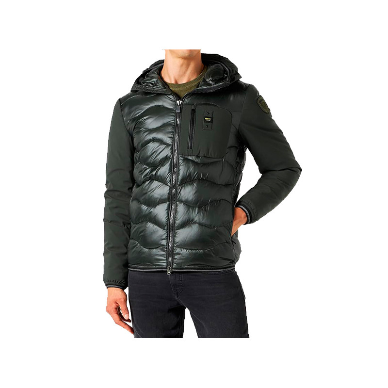 PIUMINO BLAUER IN NAILON E NEOPRENE HERMAN VERDE - 