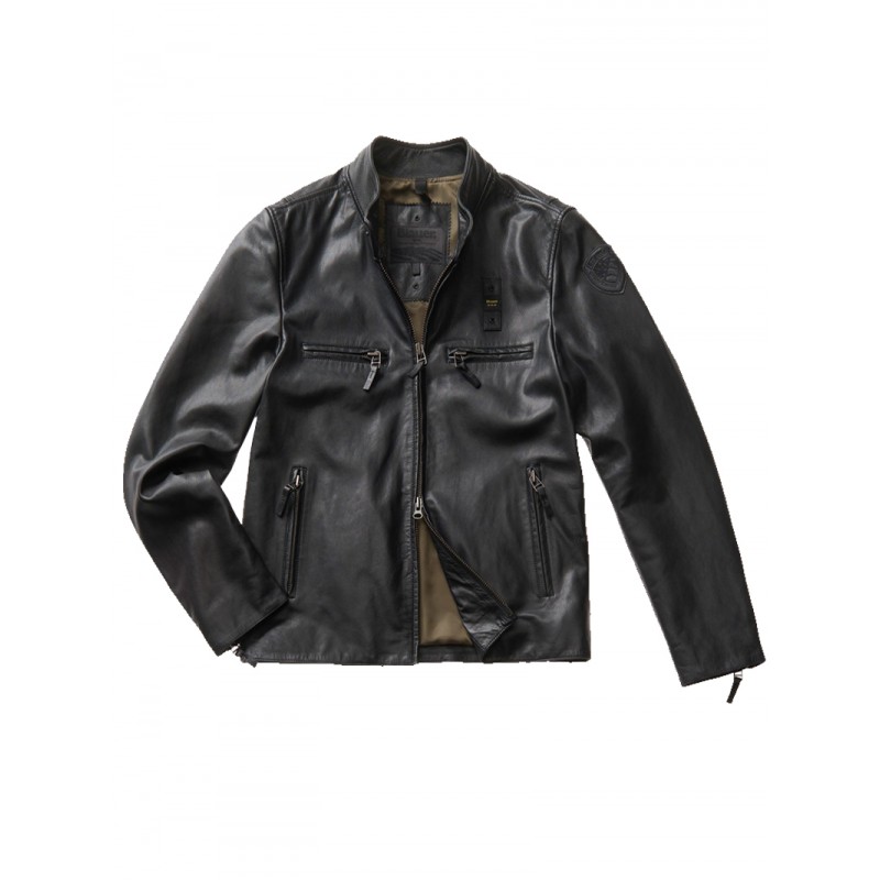 CAZADORA BIKER DE PIEL BLAUER EZEKIEL - 