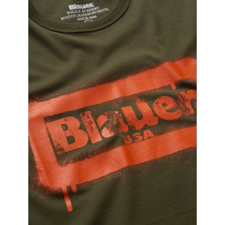 T-SHIRT BLAUER STAMPA GRAFFITI VERDE - 