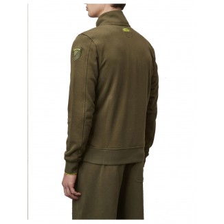 BLAUER USA FELPA IN VELLUTO VERDE