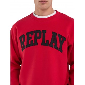 FELPA REPLAY CON CAPPUCCIO E ZIP NERA - 