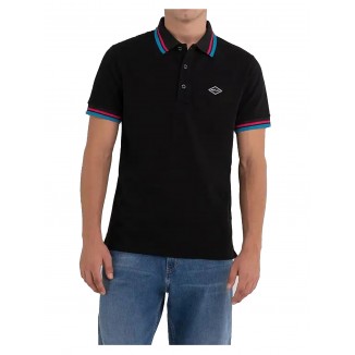 POLO CON ESTAMPADO Y BOTONES REPLAY COLOR TURQUESA - 