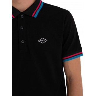 POLO CON ESTAMPADO Y BOTONES REPLAY COLOR TURQUESA - 